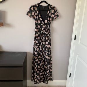 floral wrap maxi dress